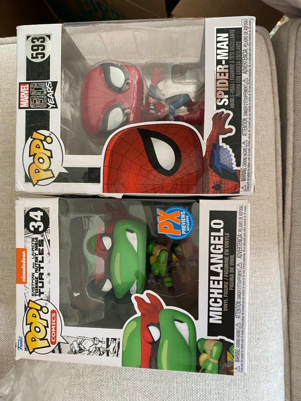 Funko Pop! Spider-Man & Michelangelo Vinyl Figures (2-Pack)